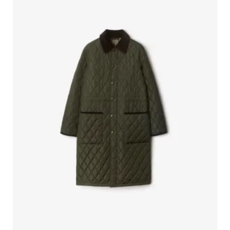 Halvlang quiltad Car Coat i nylon