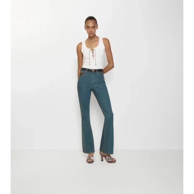 Högmidjade bootcut-jeans Högmidjade bootcut-jeans