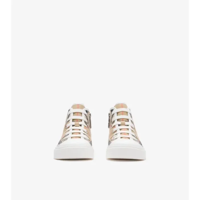 Högskodda sneakers i bomullsmönster Högskodda sneakers i bomullsmönster