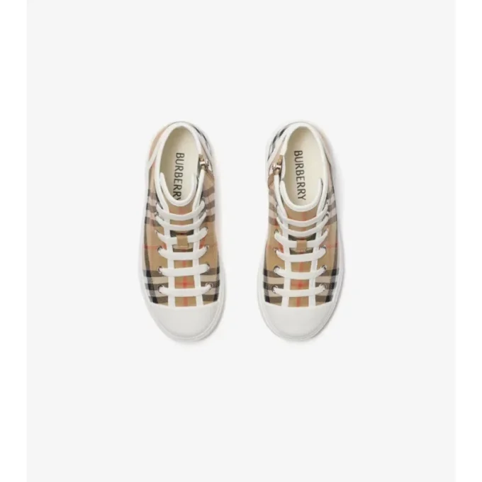 Högskodda sneakers i bomullsmönster Högskodda sneakers i bomullsmönster