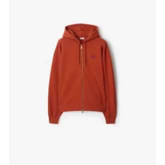 Hoodie i bomull med dragkedja och gotiskt logo