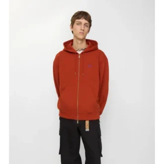 Hoodie i bomull med dragkedja och gotiskt logo