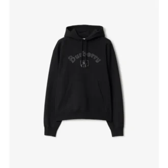 Hoodie i bomull med gotisk logotyp Hoodie i bomull med gotisk logotyp