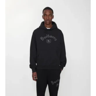 Hoodie i bomull med gotisk logotyp Hoodie i bomull med gotisk logotyp