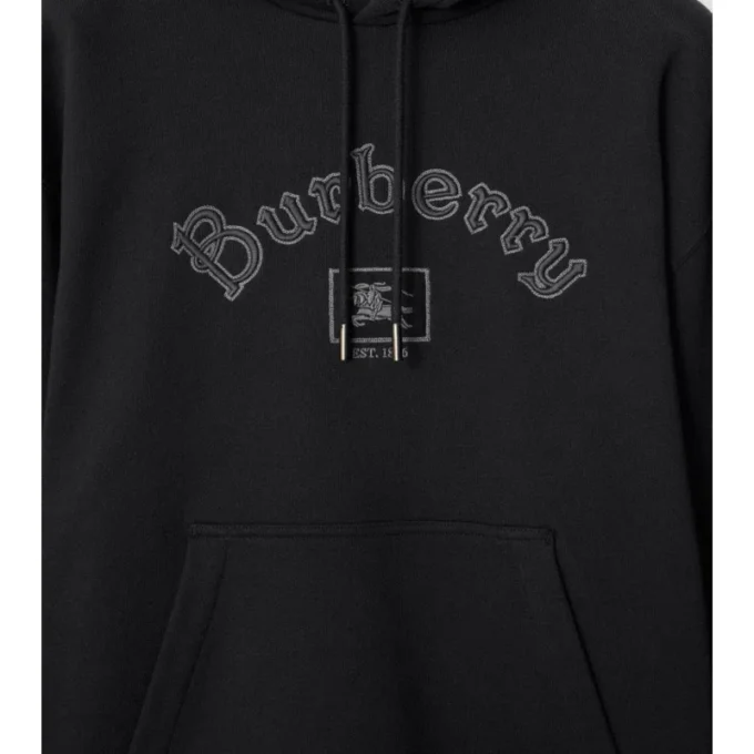 Hoodie i bomull med gotisk logotyp Hoodie i bomull med gotisk logotyp