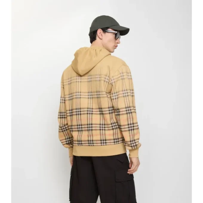 Hoodie i bomull med gradientmönster och dragkedja Hoodie i bomull med gradientmönster och dragkedja
