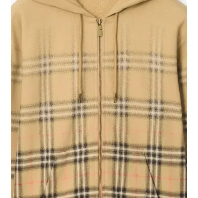 Hoodie i bomull med gradientmönster och dragkedja Hoodie i bomull med gradientmönster och dragkedja