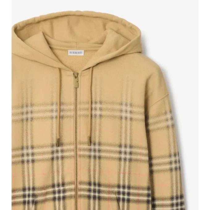 Hoodie i bomull med gradientmönster och dragkedja Hoodie i bomull med gradientmönster och dragkedja