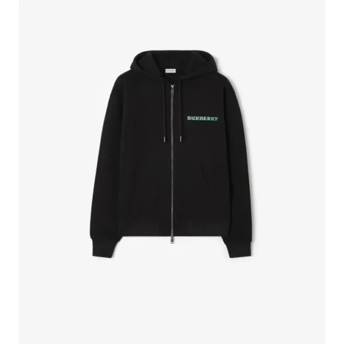 Hoodie i bomull med Heritage-logotyp och dragkedja Hoodie i bomull med Heritage-logotyp och dragkedja