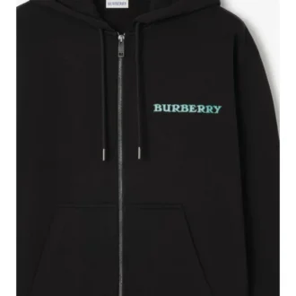 Hoodie i bomull med Heritage-logotyp och dragkedja