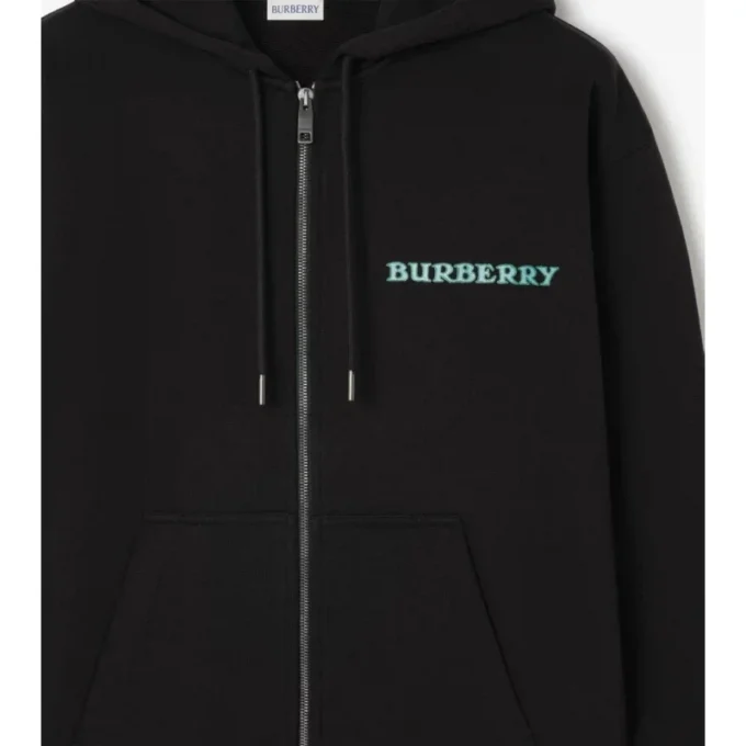 Hoodie i bomull med Heritage-logotyp och dragkedja Hoodie i bomull med Heritage-logotyp och dragkedja