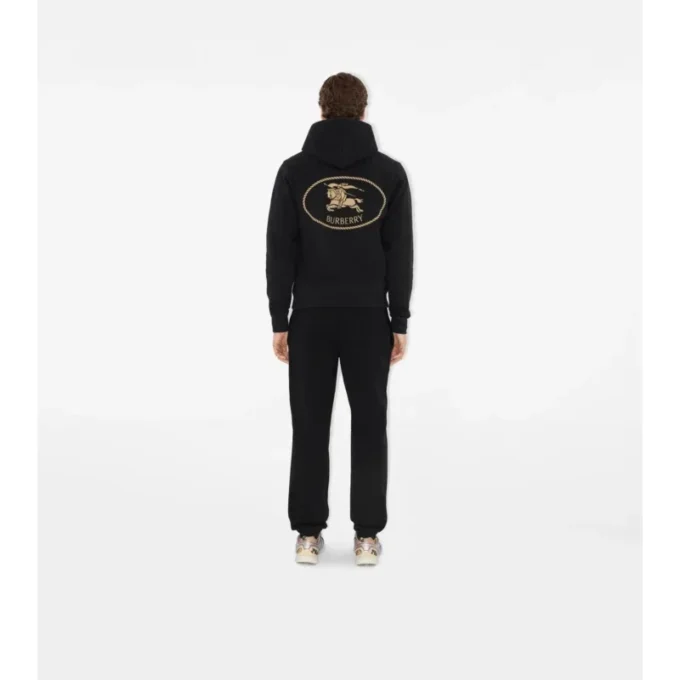 Hoodie i bomull med Knight Stamp Hoodie i bomull med Knight Stamp
