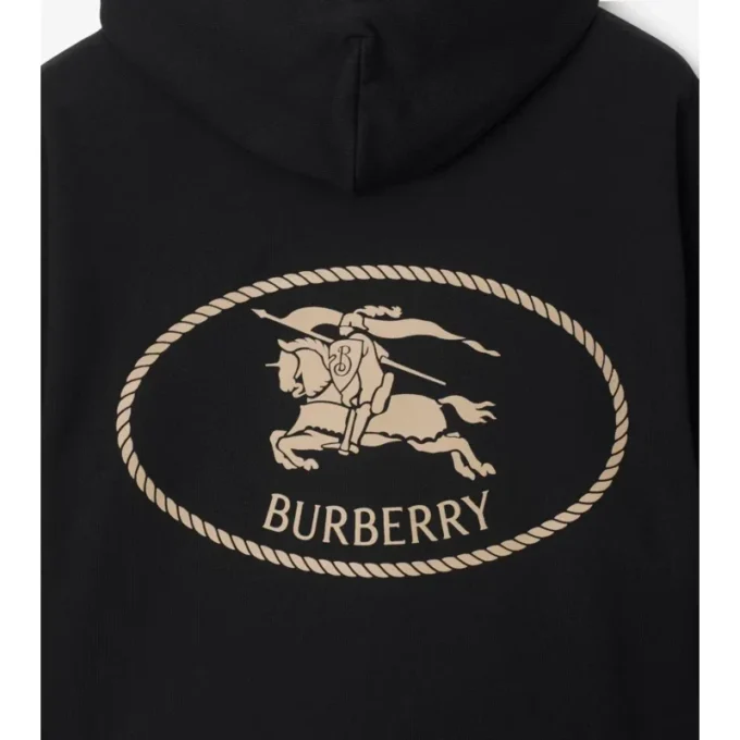 Hoodie i bomull med Knight Stamp Hoodie i bomull med Knight Stamp