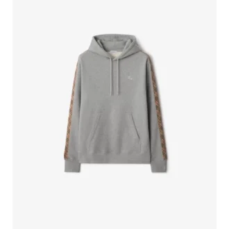 Hoodie i bomull med rutmönster Hoodie i bomull med rutmönster