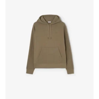 Hoodie i bomull med rutmönster
