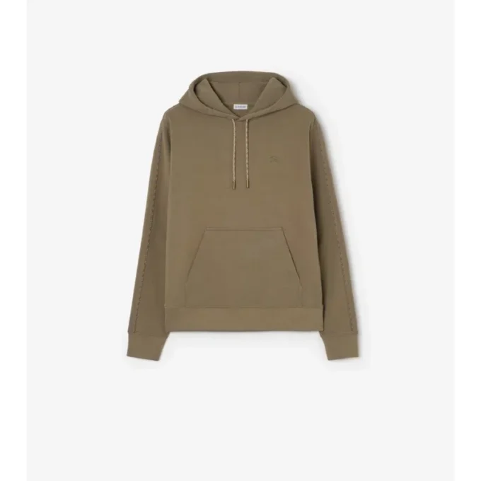 Hoodie i bomull med rutmönster Hoodie i bomull med rutmönster