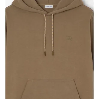 Hoodie i bomull med rutmönster