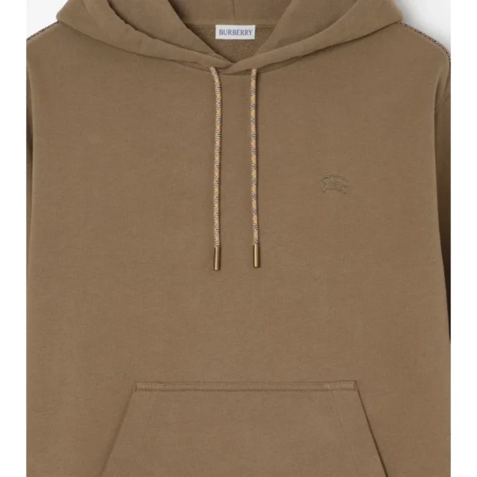 Hoodie i bomull med rutmönster Hoodie i bomull med rutmönster