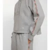 Hoodie i bomull med rutmönster och dragkedja Hoodie i bomull med rutmönster och dragkedja