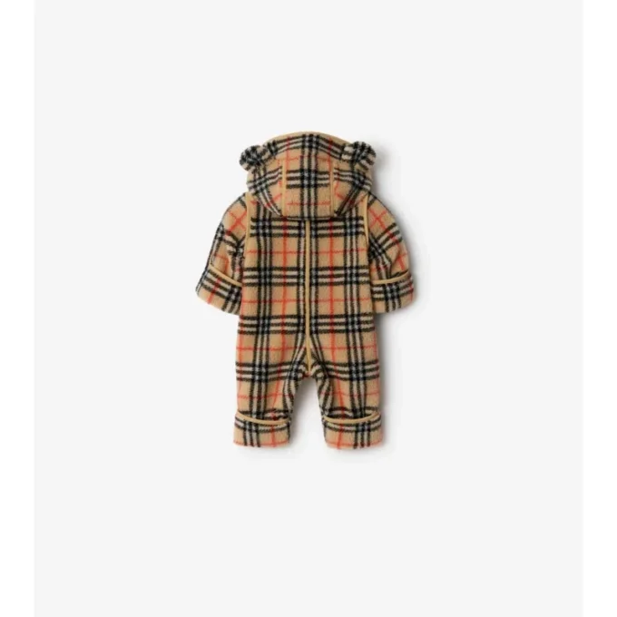 Hoodie-overall i fleece med rutmönster Hoodie-overall i fleece med rutmönster