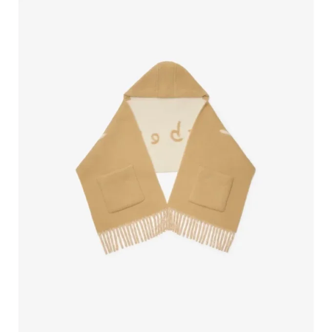 Huvtröja i alpaca-ullblandning med logotyp Huvtröja i alpaca-ullblandning med logotyp