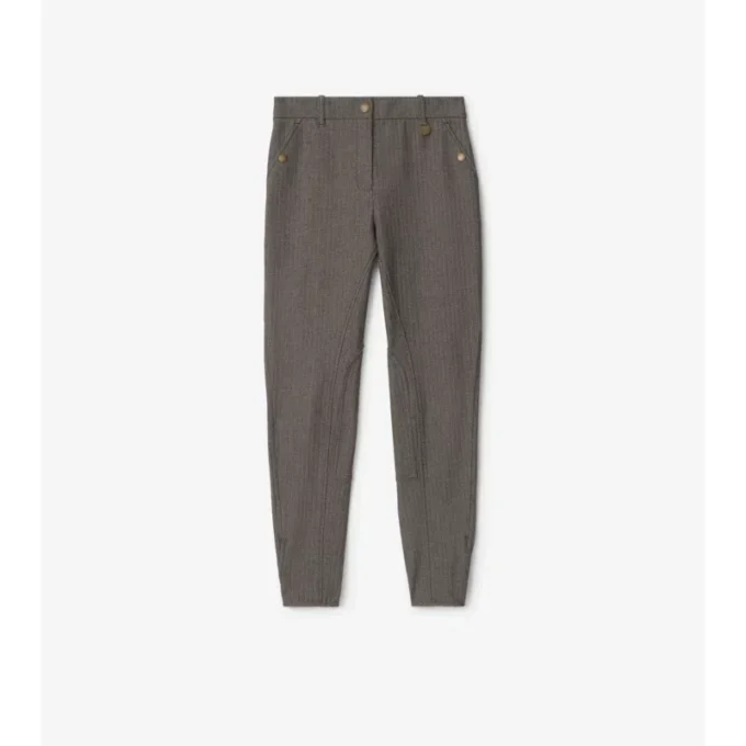Jodhpurs i stretchbomull med fiskbensmönster Jodhpurs i stretchbomull med fiskbensmönster