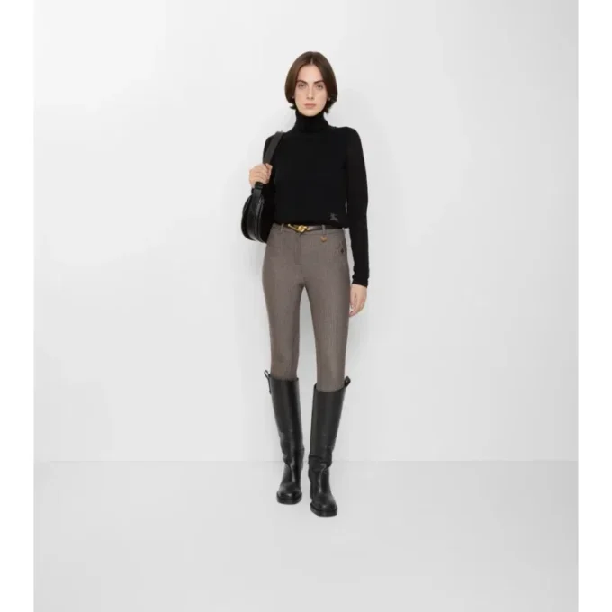 Jodhpurs i stretchbomull med fiskbensmönster Jodhpurs i stretchbomull med fiskbensmönster