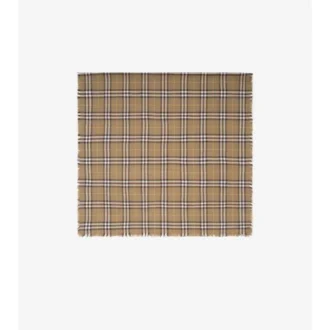 Kashmir- och silkescarf med rutmönster