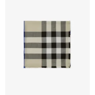 Kashmir- och silkescarf med rutmönster