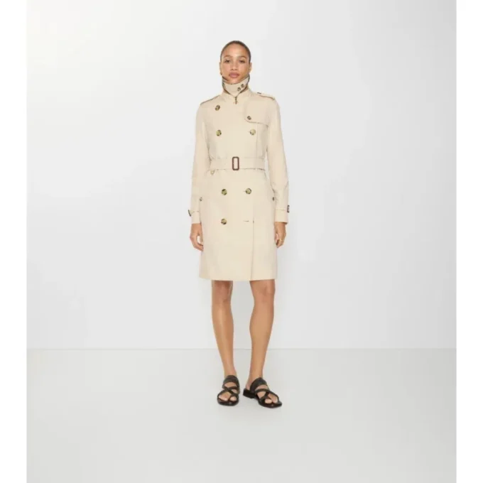 Kensington-trenchcoat i Tropical Gabardine i medellängd Kensington-trenchcoat i Tropical Gabardine i medellängd