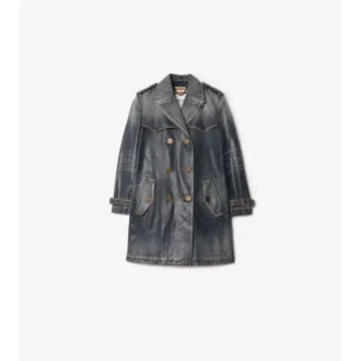Kort denim Trench Coat