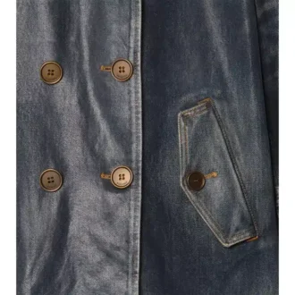 Kort denim Trench Coat