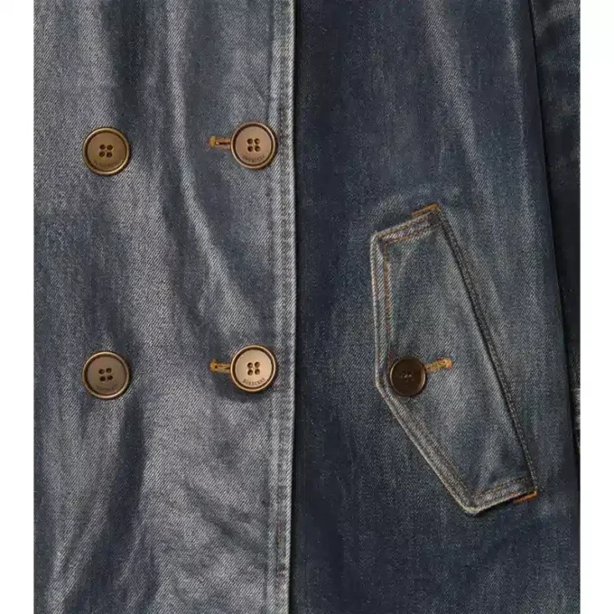 Kort denim Trench Coat