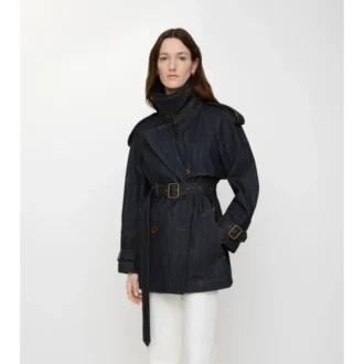 Kort denim-Trench Coat i Fitzrovia-modell