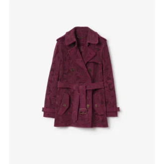 Kort Foxfield-trenchcoat i paisley-mönstrat mocka