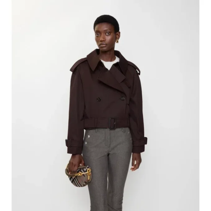 Kort gabardin-trenchcoat Kort gabardin-trenchcoat