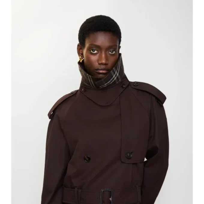 Kort gabardin-trenchcoat Kort gabardin-trenchcoat