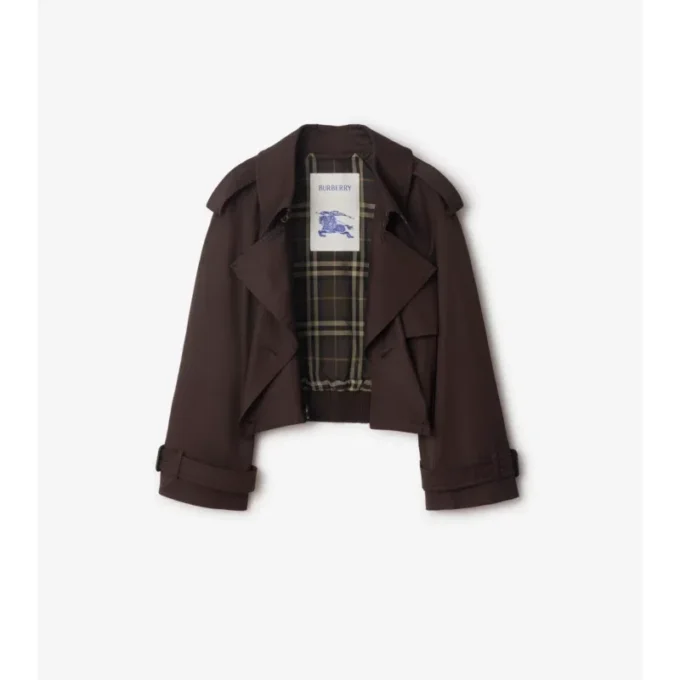 Kort gabardin-trenchcoat Kort gabardin-trenchcoat