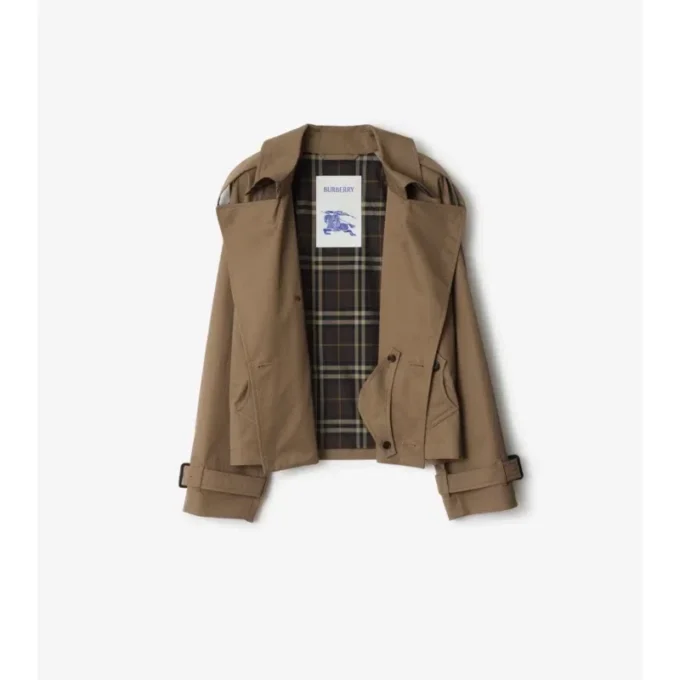 Kort gabardine-trenchcoat Kort gabardine-trenchcoat