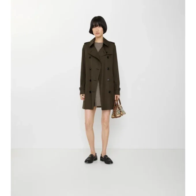 Kort Kensington-Trench Coat i Tropical Gabardine Kort Kensington-Trench Coat i Tropical Gabardine