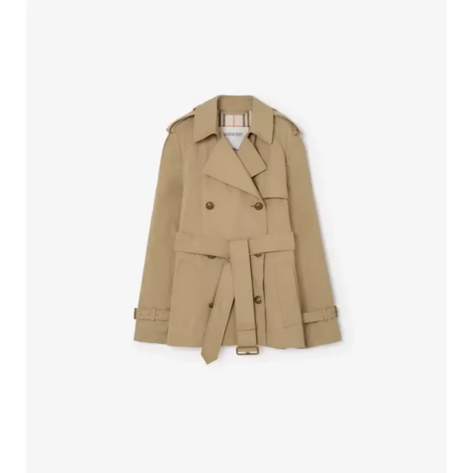 Kort, lätt Belgravia-Trench Coat i bomull Kort, lätt Belgravia-Trench Coat i bomull