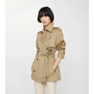 Kort, lätt Belgravia-Trench Coat i bomull 