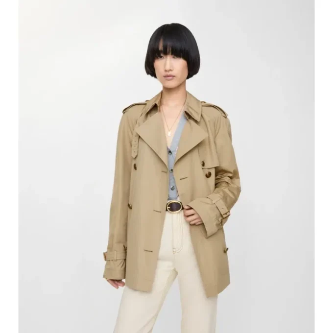 Kort, lätt Belgravia-Trench Coat i bomull Kort, lätt Belgravia-Trench Coat i bomull