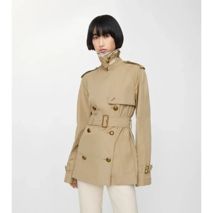 Kort, lätt Belgravia-Trench Coat i bomull Kort, lätt Belgravia-Trench Coat i bomull