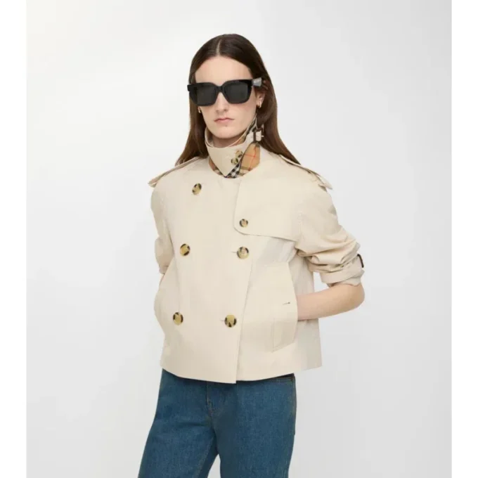 Kort Mayfair-trenchjacka i Tropical Gabardine