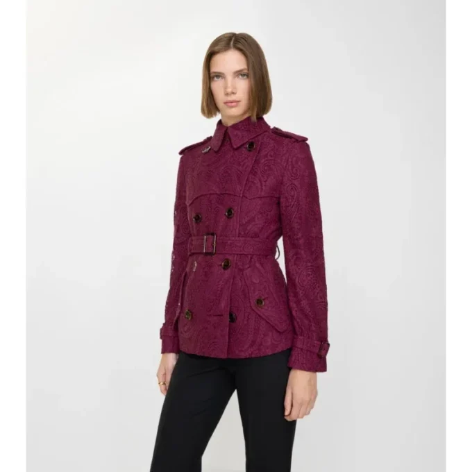Kort paisley-spets Foxfield-Trench Coat Kort paisley-spets Foxfield-Trench Coat