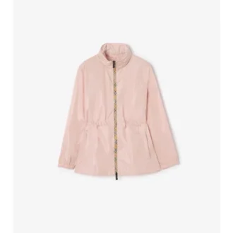 Kort parka i nylon med rutmönster Kort parka i nylon med rutmönster