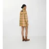 Kort rutig raffia-look Trench Coat Kort rutig raffia-look Trench Coat
