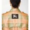 Kort rutig raffia-look Trench Coat Kort rutig raffia-look Trench Coat