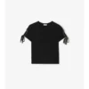Kort T-shirt i bomull med knytärmar Kort T-shirt i bomull med knytärmar